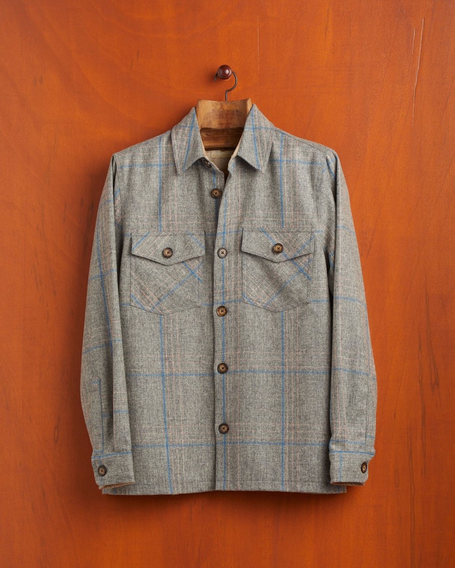 Kleidung Portuguese Flannel | Tess Overshirt Grau/Blau/Pink