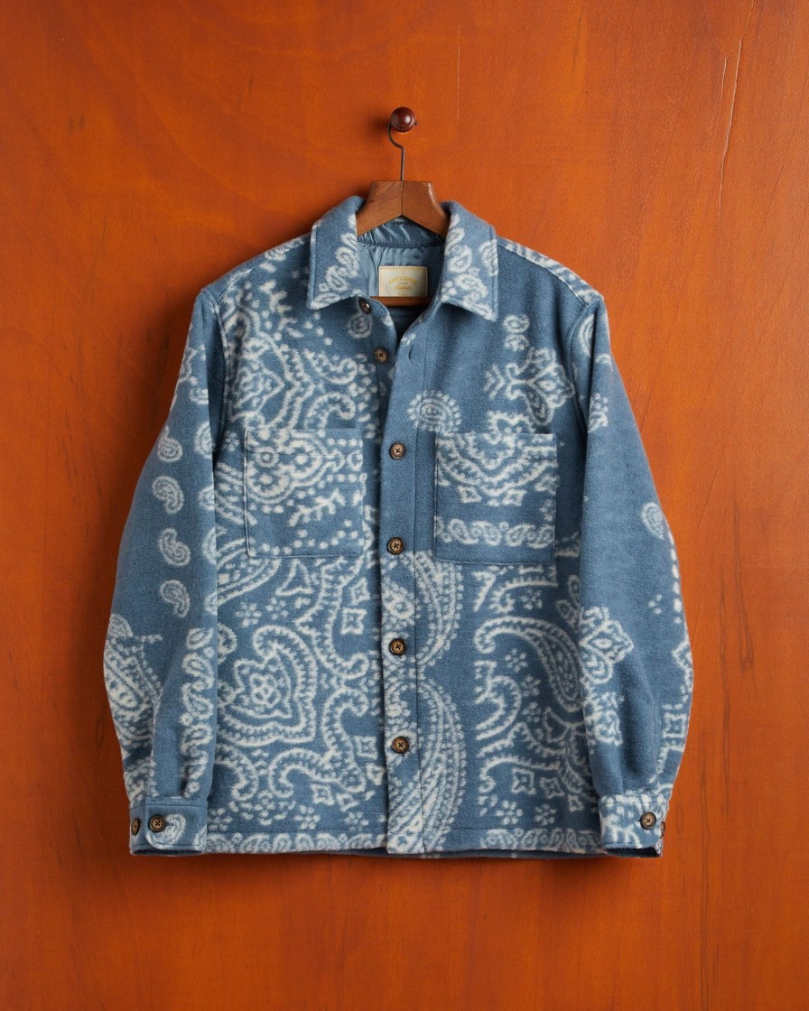 Kleidung Portuguese Flannel | Abstraktes Paisley-Overshirt Blau