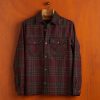 Kleidung Portuguese Flannel | Burgunderfarbenes Karo-Overshirt