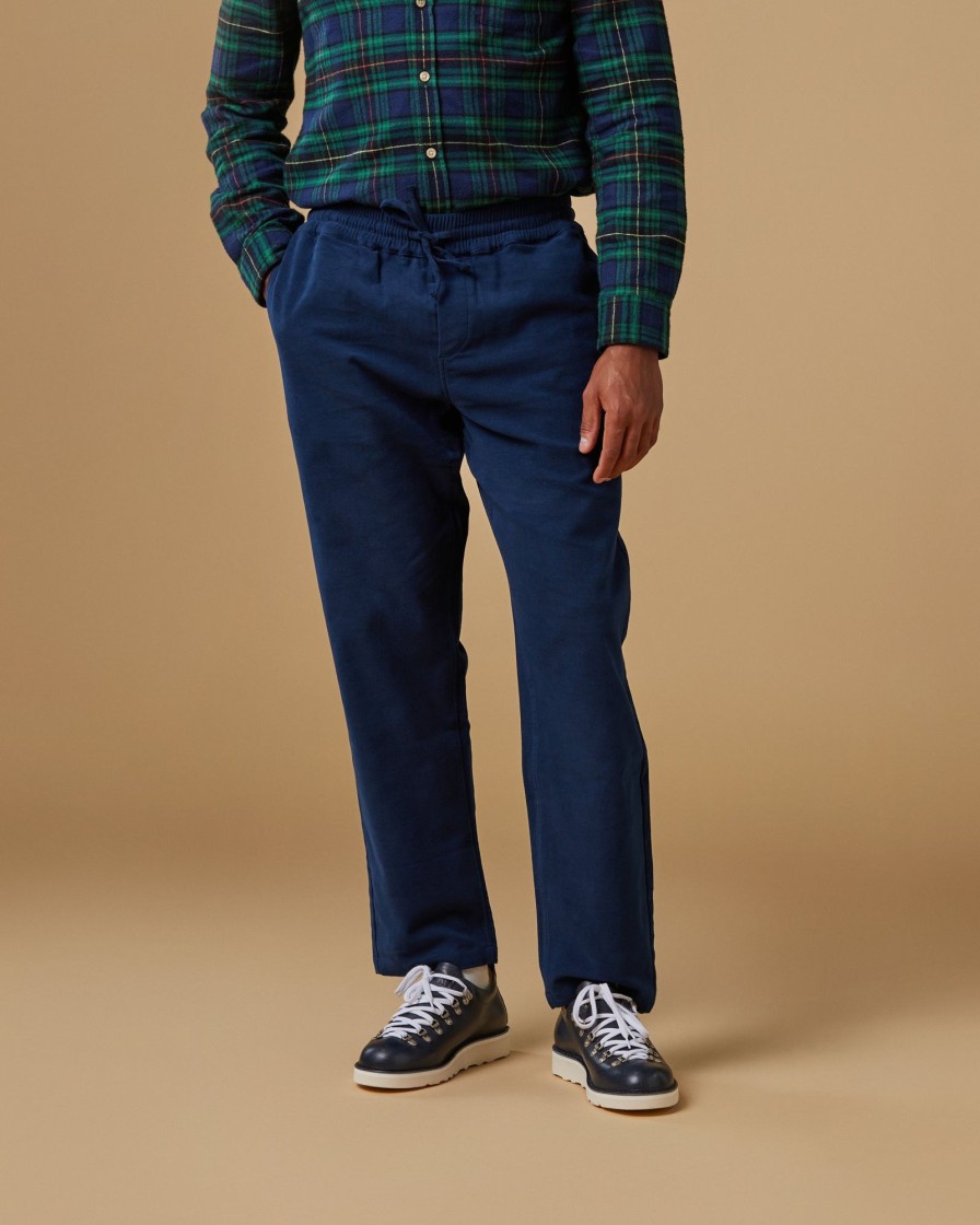 Kleidung Portuguese Flannel | Moleskin-Hose Marineblau