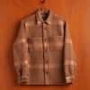 Kleidung Portuguese Flannel | Kariertes Fleece-Overshirt Latte