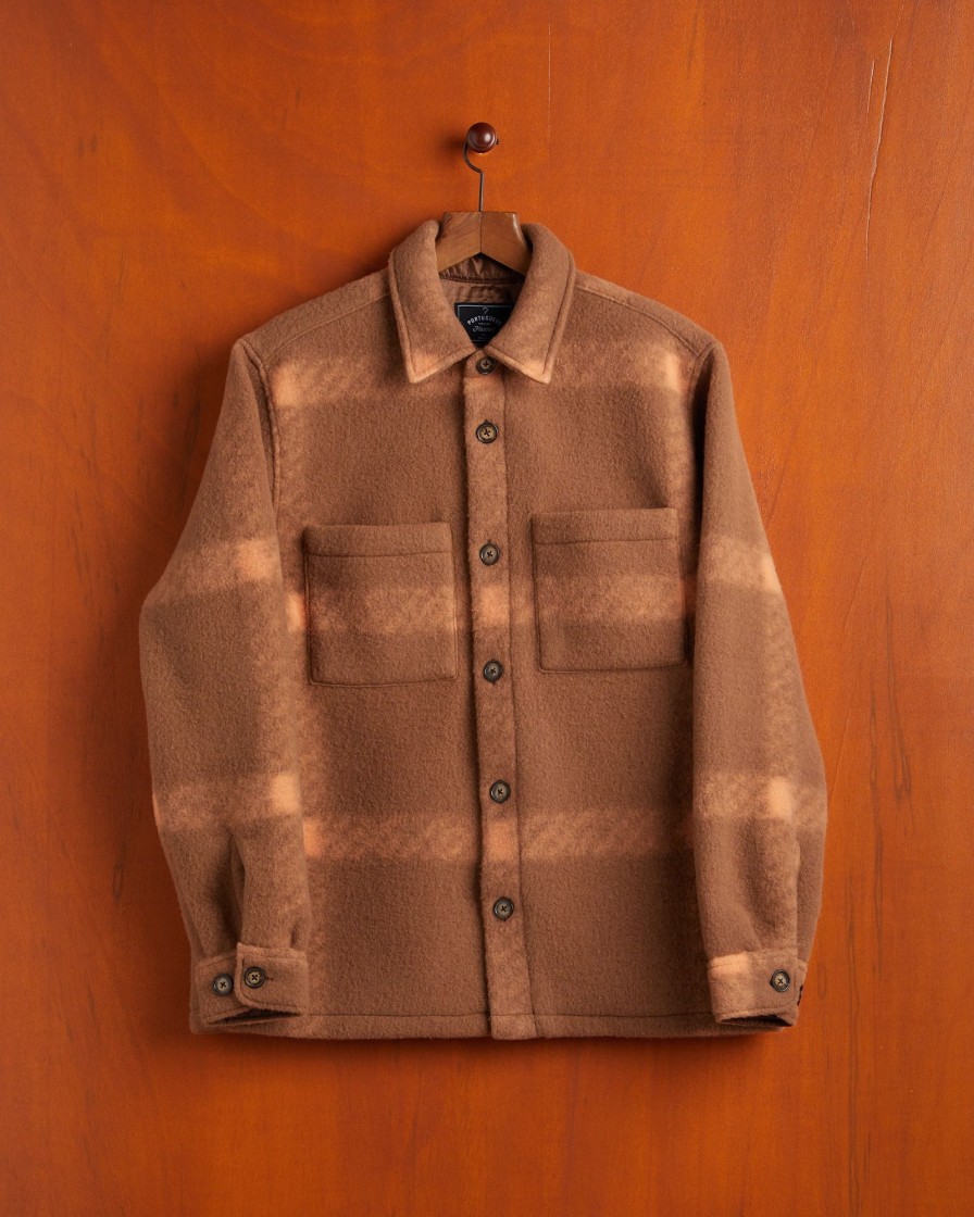 Kleidung Portuguese Flannel | Kariertes Fleece-Overshirt Latte