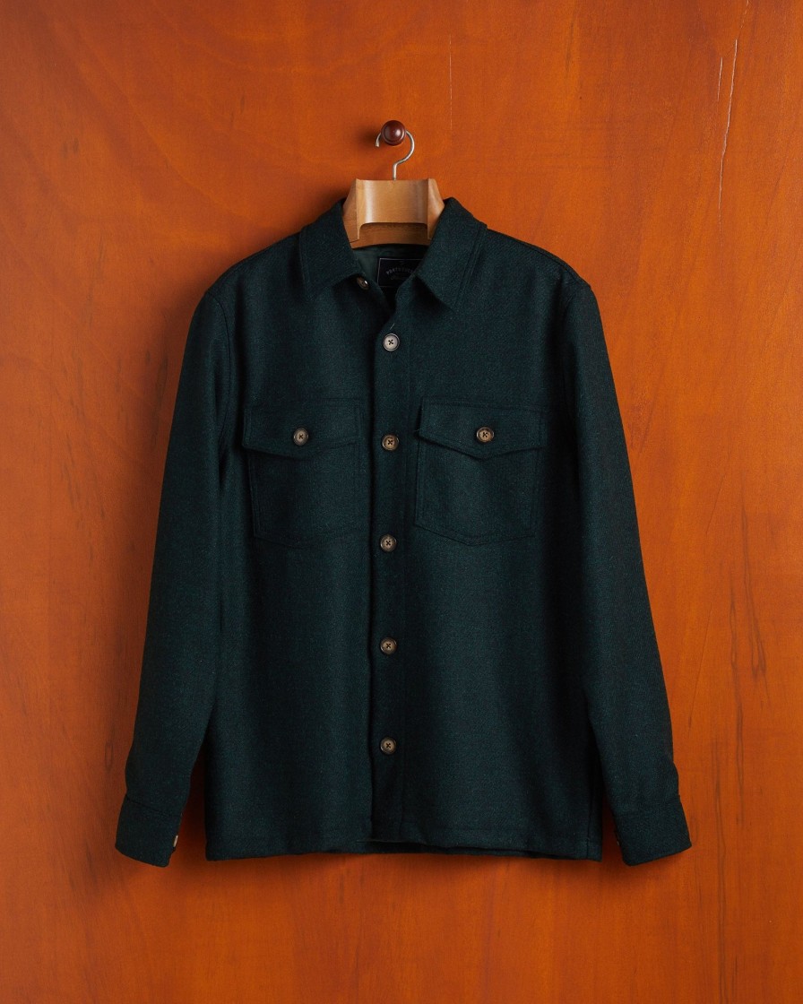 Kleidung Portuguese Flannel | Wollfeld-Overshirt Grun