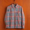 Kleidung Portuguese Flannel | Minimalistisches Karo-Overshirt Koralle