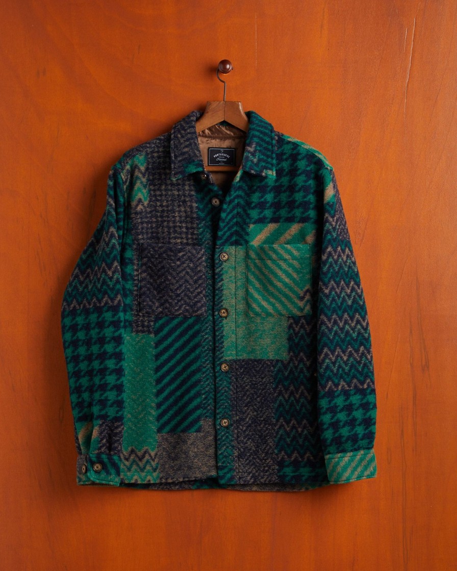 Kleidung Portuguese Flannel | Bridge-Overshirt Grun