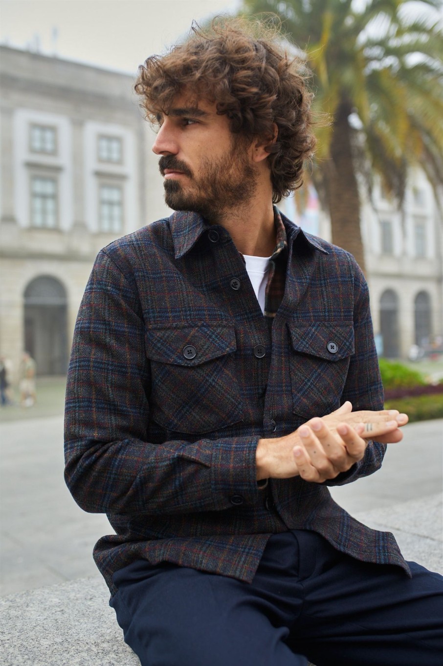 Kleidung Portuguese Flannel | Woll-Midnight-Overshirt