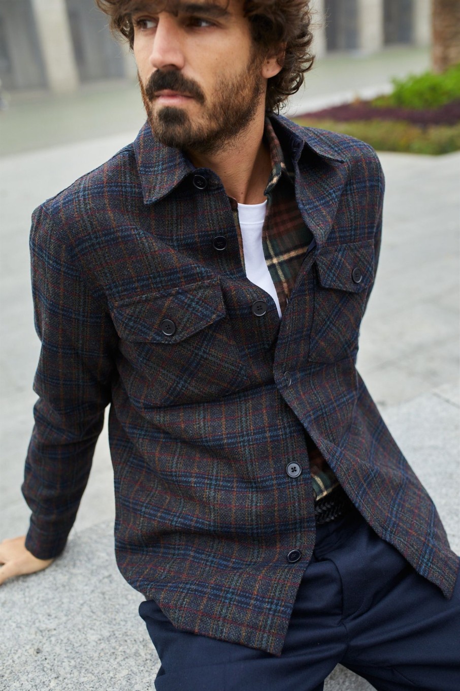 Kleidung Portuguese Flannel | Woll-Midnight-Overshirt