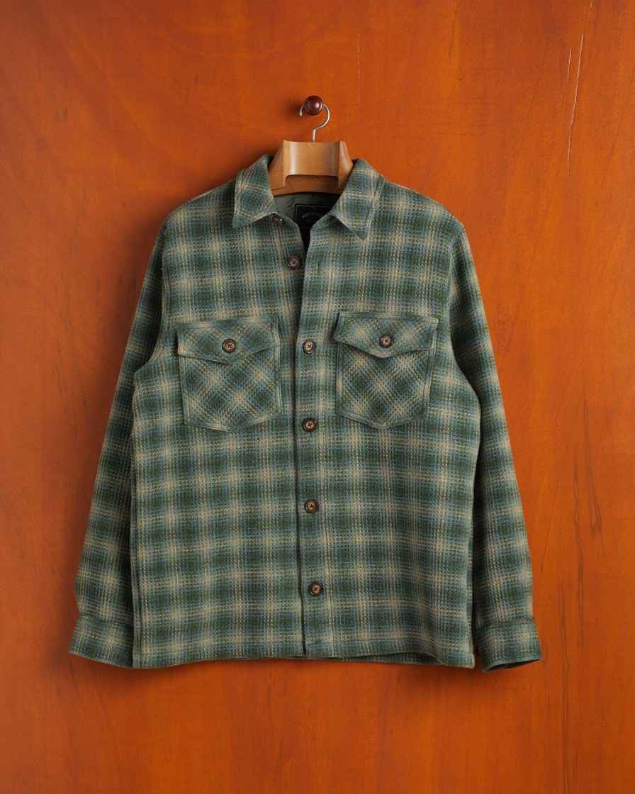 Kleidung Portuguese Flannel | Waffel-Overshirt Grun