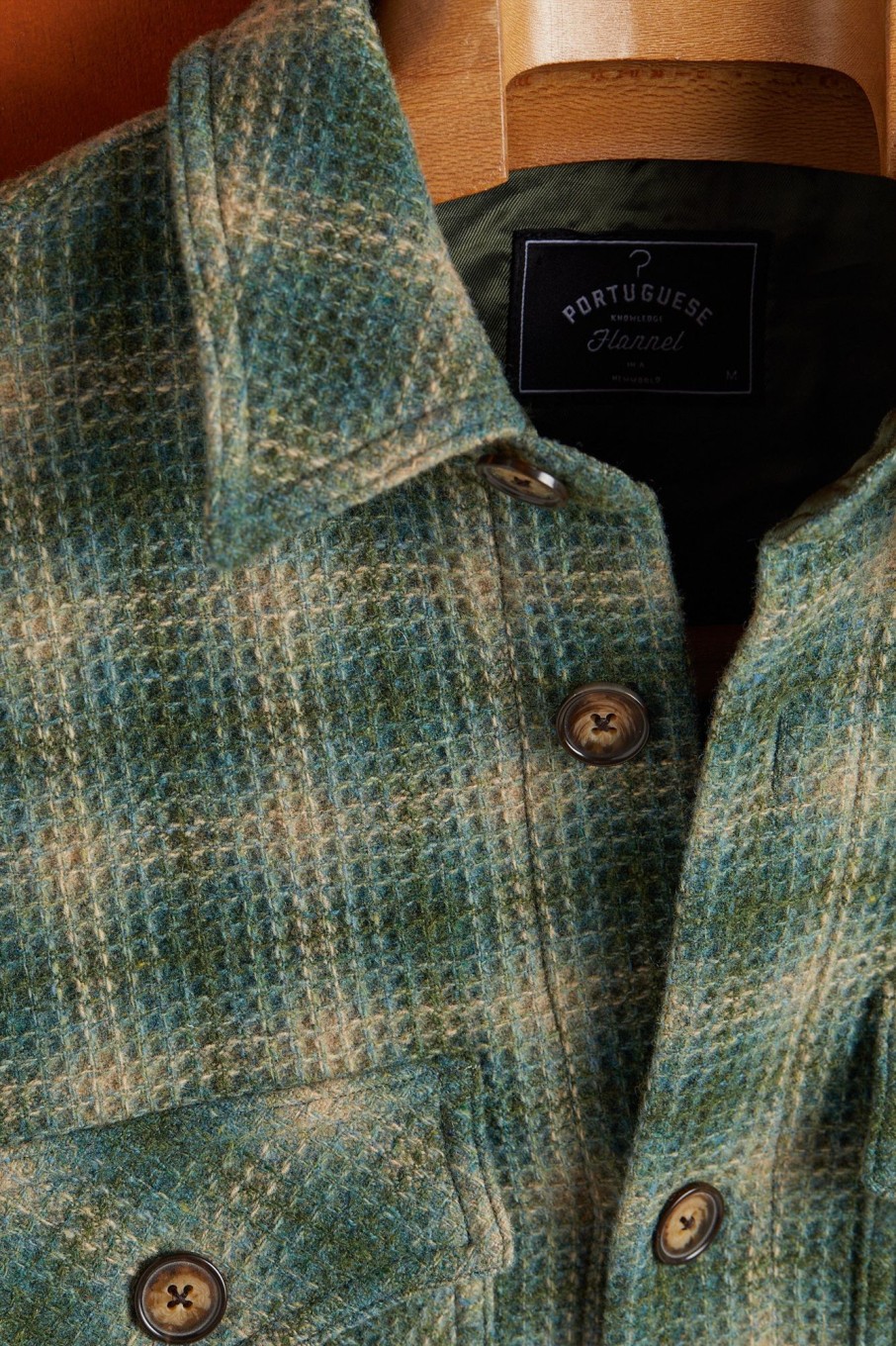 Kleidung Portuguese Flannel | Waffel-Overshirt Grun